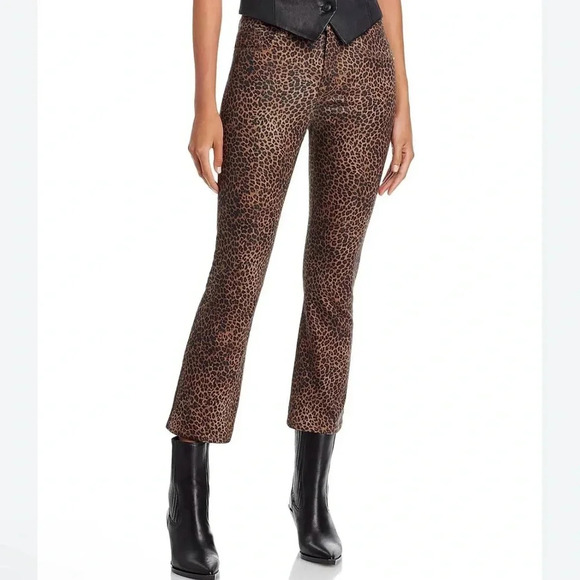 NWT Frame Le Crop Mini Boot Leopard Print Jeans - Picture 1 of 8